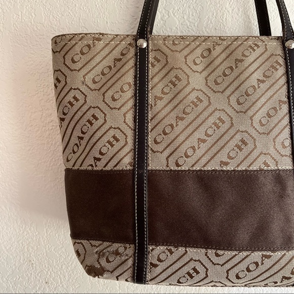 COACH Lozenge Tote Shoulder Bag Medium with Zipper Closure - Picture 8 of 16